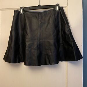 Victoria's Secret Black A-Line Leather Skirt